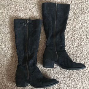 born black suede booties